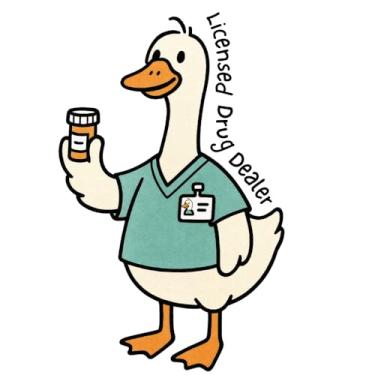 Imagem de 3 peças Carretel de crachá de farmácia fofo glitter RX pílula acrílico Silly Goose Hilário espirituoso retrátil ID nome titular com clipe jacaré acessórios médicos engraçados presente de apreciação em