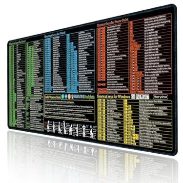 Imagem de Mouse pad fórmulas de Excel (Inglês) 80 x 30cm, acessórios de mesa, grande, base de borracha antiderrapante, com bordas costuradas, PC, desktop