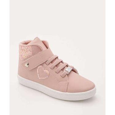 Imagem de Tênis Infantil Cano Alto Glitter Marisa-46020, Rosa, 33