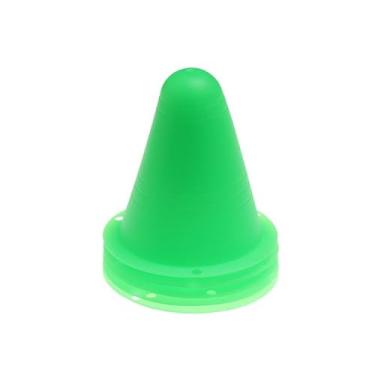 Imagem de Cones de marcação de futebol de futebol ajustáveis - Pacote com 5 discos de treinamento de plástico para exercícios esportivos e exercícios de agilidade (5 peças, verde)