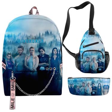 Imagem de Conjunto de mochilas Riverdales Cartoon Kids School, 3 unidades