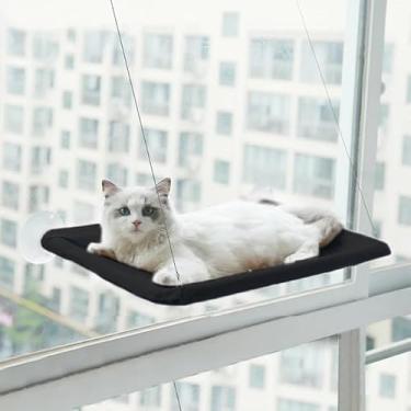 Imagem de Cama Suspensa Para Gatos – Um Assento Aconchegante Para Tomar Sol No Parapeito Da Janela(Preto)