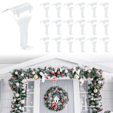 Imagem de Gisafai 24 peças de ganchos de guirlanda de Natal para moldura de porta ganchos de metal S suportes de pendurar de Natal clipes de moldagem para janela de Natal, corda, prateleira, moldura de porta