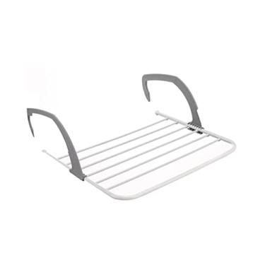 Imagem de Prateleira de secagem dobrável multifuncional para uso interno e externo para varanda prateleira ajustável para toalhas e lavanderia (1 peça)