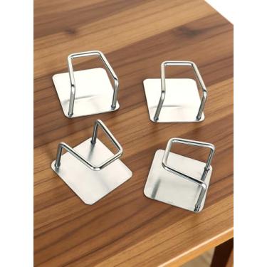 Imagem de Pacote com 4 suportes de esponja de aço inoxidável para pia de cozinha, organizador de esponja de parede/superfície, design de drenagem