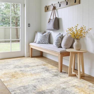 Imagem de Tapete lavável para área de entrada de 7,5 x 12,5 cm: tapete de corredor pequeno abstrato moderno tapete antiderrapante macio para sala de estar, tapete fino para cozinha, sala de jantar, quarto