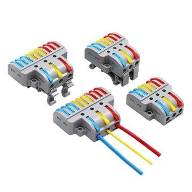 Imagem de ROUPWKWO Conector de Fio Rápido TL633 933 Conectores de Cabo de Fiação Push-in Bloco Terminal Divisor Elétrico (PCT-933, 10PCS)