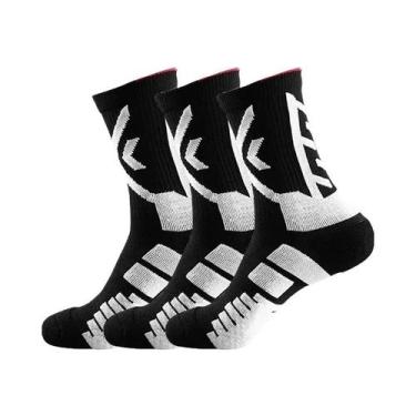 Imagem de Meias Esportivas Amarelas De Compressão 3 Pares Masculinas Respiráveis