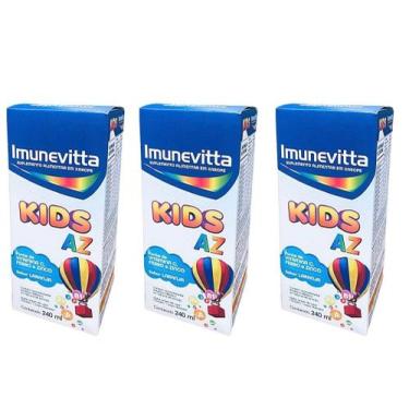 Imagem de Kit 3 Imunevitta Kids Vitaminas A-z 240ml Sabor Laranja