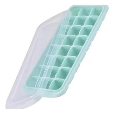 Imagem de Forma De Gelo Silicone Flexível 24 Cubos Papinha Tampa - Engarb, Verde