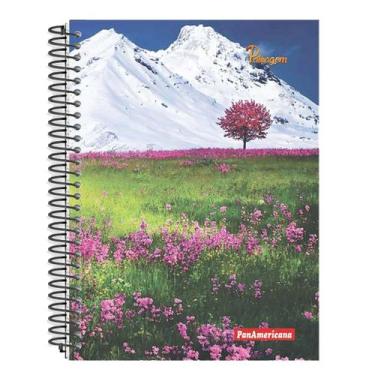 Imagem de Caderno 1/4 espiral 96 fls capa dura Paisagem PanAmericana Cor:Campo, 