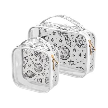 Imagem de xigua Bolsa de maquiagem para naves espaciais para mulheres, bolsa de cosméticos de viagem, bolsa de higiene portátil à prova d'água para viagens, férias, organização de banheiro