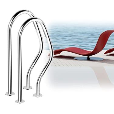 Imagem de KIDYBO Trilho de apoio manual de piscina 304 corrimãos de segurança de piscina de aço inoxidável para piscinas internas e externas