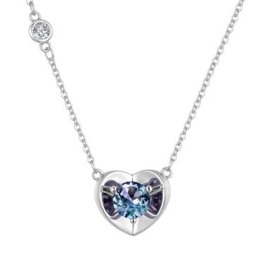 Imagem de Eesphy Colar Penadant Feminino Banhado a Ouro 18 K com Mudança de Cor Alexandrita e Zircões Solitário, Joias Elegantes Presentes para Mulheres, Banhado a ouro, Alexandrita