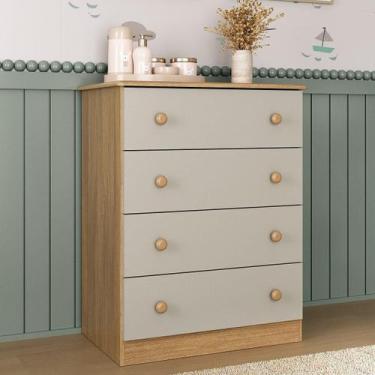 Imagem de Cômoda Infantil 65cm com 4 Gavetas Encanto Multimóveis MP4427, Madeira