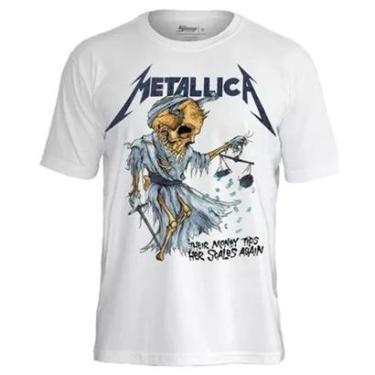 Imagem de Camiseta de Banda Metallica em Algodão Manga Curta Gola Redonda-Unissex