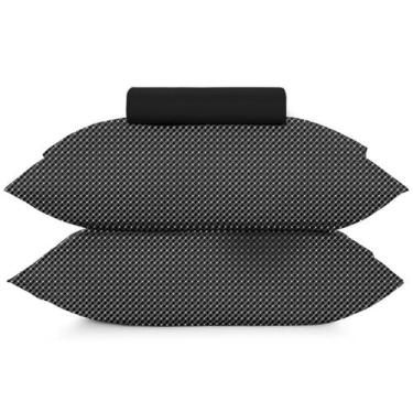 Imagem de Jogo de Cama King 3 Peças Altenburg Toque Acetinado Slim Preto, King