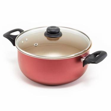 Imagem de Panela Cacarola Grande N20 CM Teflon Antiaderente Tampa Vidro - Be Hom