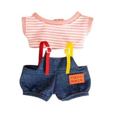 Imagem de Casaco De Pelúcia Colorido Xadrez Labubu Para Bebês, 17cm, Design Chic