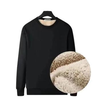 Imagem de Camiseta Térmica Masculina De Manga Longa Forrada Com Fleece, Moda Cor