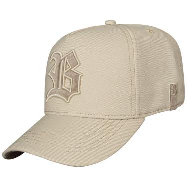 Imagem de Boné Blck Aba Curva Snapback Bege Homem Logo Contorno Veludo-Masculino