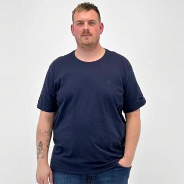 Imagem de Camiseta Ogochi Básica Manga Curta Plus Size Masculina, G1, Azul marin