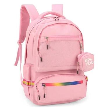 Imagem de Mochila Juvenil Laptop Costas Porta Moeda UP4YOU Luxcel, Rosa