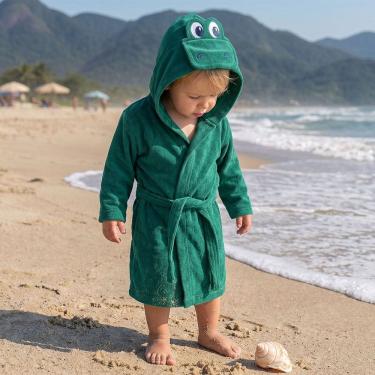 Imagem de Roupão Infantil e Bebê Atoalhado Jacaré Verde Tip Top