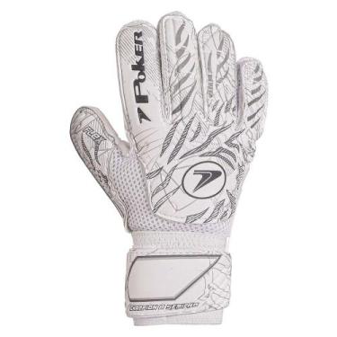 Imagem de Luva de Goleiro Poker Champion 8 Semi Profissional Multiterreno Branco