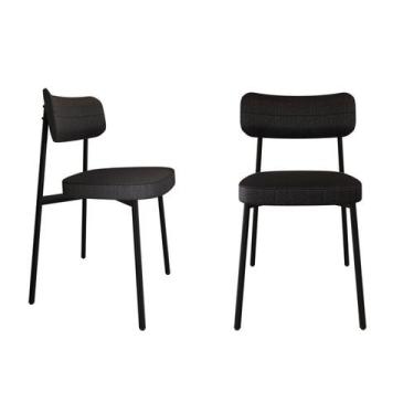 Imagem de Cadeira Alloa Fixa com 4 Pés 500 x 447 x 838 mm com 2 Unidades Preto/C