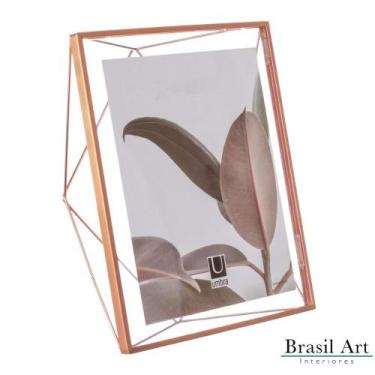 Imagem de Porta Retrato Prisma Rose 20x25cm Moldura Geométrica de Luxo para Deco