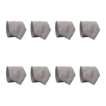 Imagem de Kit 8 Gravatas Masculina Social Slim Premium Tons de Cinza Lisa Elegante Padrinhos Formatura Trabalho