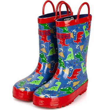 Imagem de Botas de chuva infantis infantis sem BPA para meninos e meninas, Dino Volcanoland, 8 Wide Toddler