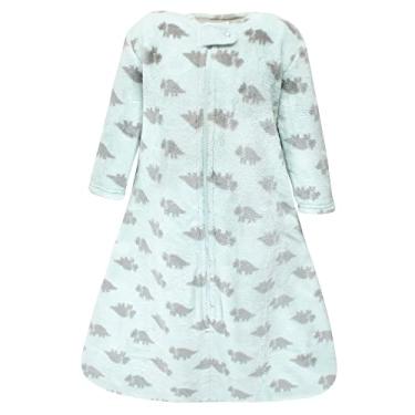 Imagem de Hudson Baby Saco de dormir unissex de pelúcia para bebê, saco, cobertor, tricerátopos de manga comprida, 12 a 18 meses