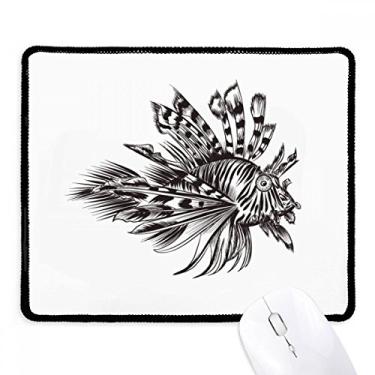 Imagem de Marine Life — Mouse pad com ilustração de peixe preto, borda costurada, tapete de jogos de borracha