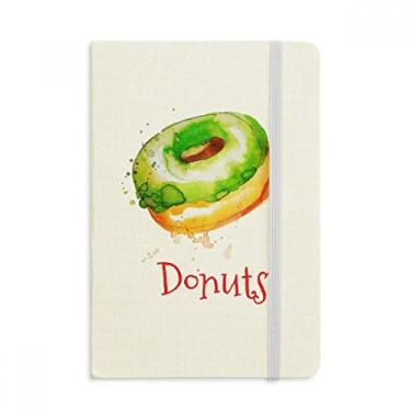 Imagem de Caderno de rosquinha verde em aquarela pintado à mão, capa dura oficial, diário clássico