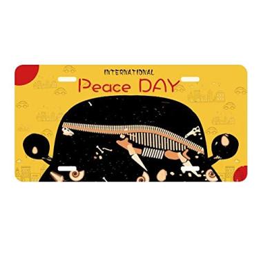 Imagem de DIYthinker Bones Black Miniatura Placa de Dinossauro Placa de Carro Decoração Dia da Paz