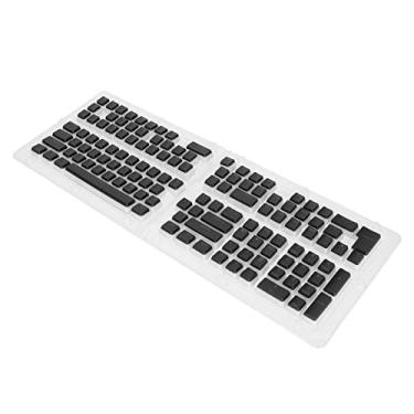 Imagem de PBT Keycaps, 129 Keys Pudding Transparent Keycaps Two Color DIY Keyboard Keycaps para Teclados Mecânicos, para 61 62 64 68 84 87 104 108 Keys Keyboard (Preto)
