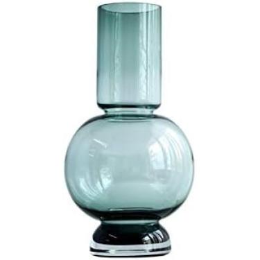 Imagem de Vaso Alto, Vaso De Vidro Cristalino Quarto Sala De Estar Vaso De Café Vaso De Decoração Moderna, 4 Estilos,Verde,8 * 8 * 16CM,Pleasant63