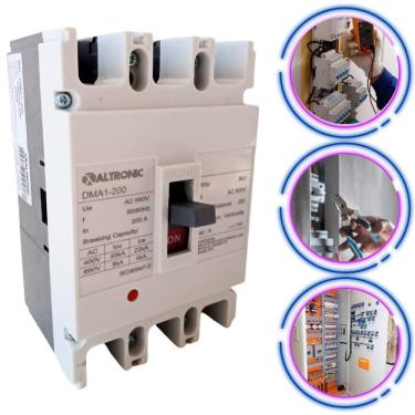Imagem de Disjuntor Caixa Moldada Tripolar 200A Altronic