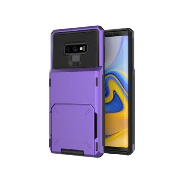 Imagem de YOGISU Capa carteira com compartimentos para cartões para Samsung Galaxy S10 S22 S21 S20 A7 2018 A750 S8 S9 Capa para Samsung A750 A7 2018 S9 Plus Note 9, roxa, para Samsung S8