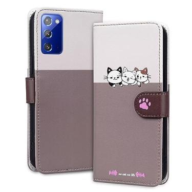 Imagem de Rnrieyta Miagon Capa para Samsung Galaxy Note 20, capa de desenho animado animal cão gato bonito padrão dobrável suporte couro PU emendado carteira flip capa protetora com compartimentos para cartões,