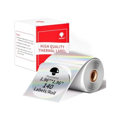 Imagem de 1 rolo de etiquetas térmicas de 4 cm x 4 cm para etiquetadora térmica Phomemo M220 M110 M221 M120 M200, etiquetas redondas para casa, escritório, escola, loja, fácil de usar