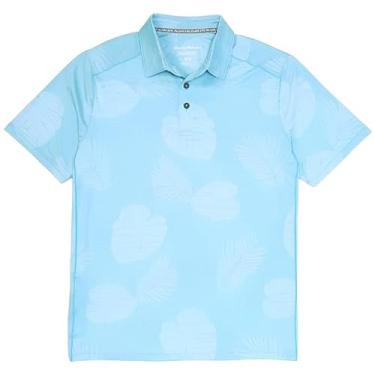 Imagem de Tommy Bahama Camisa polo masculina IslandZone Delray Frond, Beija-flor azul, GG