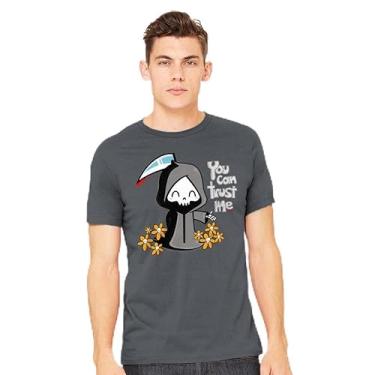 Imagem de TeeFury - You Can Trust Me - Camiseta Masculina Dark, Grim Reaper, Pop Culture, Cinza mesclado, G