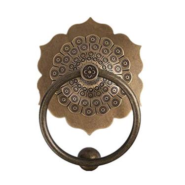 Imagem de Fivela de porta de madeira vintage puxador de cobre puro fácil de instalar maçaneta de porta acessórios de ferragens de decoração de casa, bronze, 12 cm (bronze 12 cm)