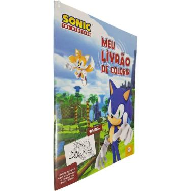Imagem de Livro Infantil Meu Livrão de Colorir Sonic The Hedgehog Livro-Tapete Com Atividasdes e Desenhos para Colorir 96x66cm