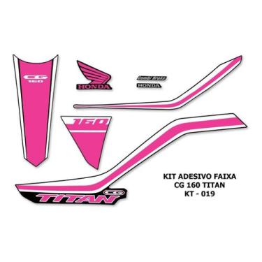 Imagem de Adesivos Personalizado Em PVC Rosa P/ Honda CG 160 Fan 2019 - Resitank