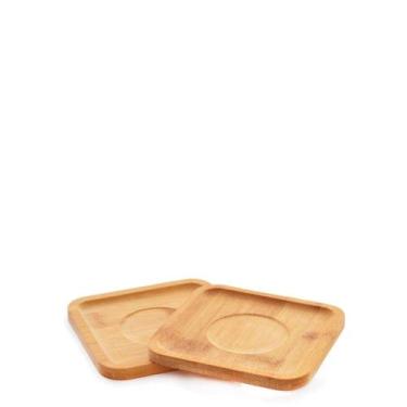 Imagem de Suporte para Copo de Bambu Ekos com 2 Peças - Wincy Casa, Quadrado