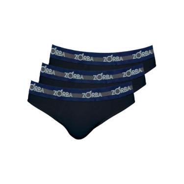 Imagem de Kit com 3 Cuecas Slip Zorba 0764, Preto, GG